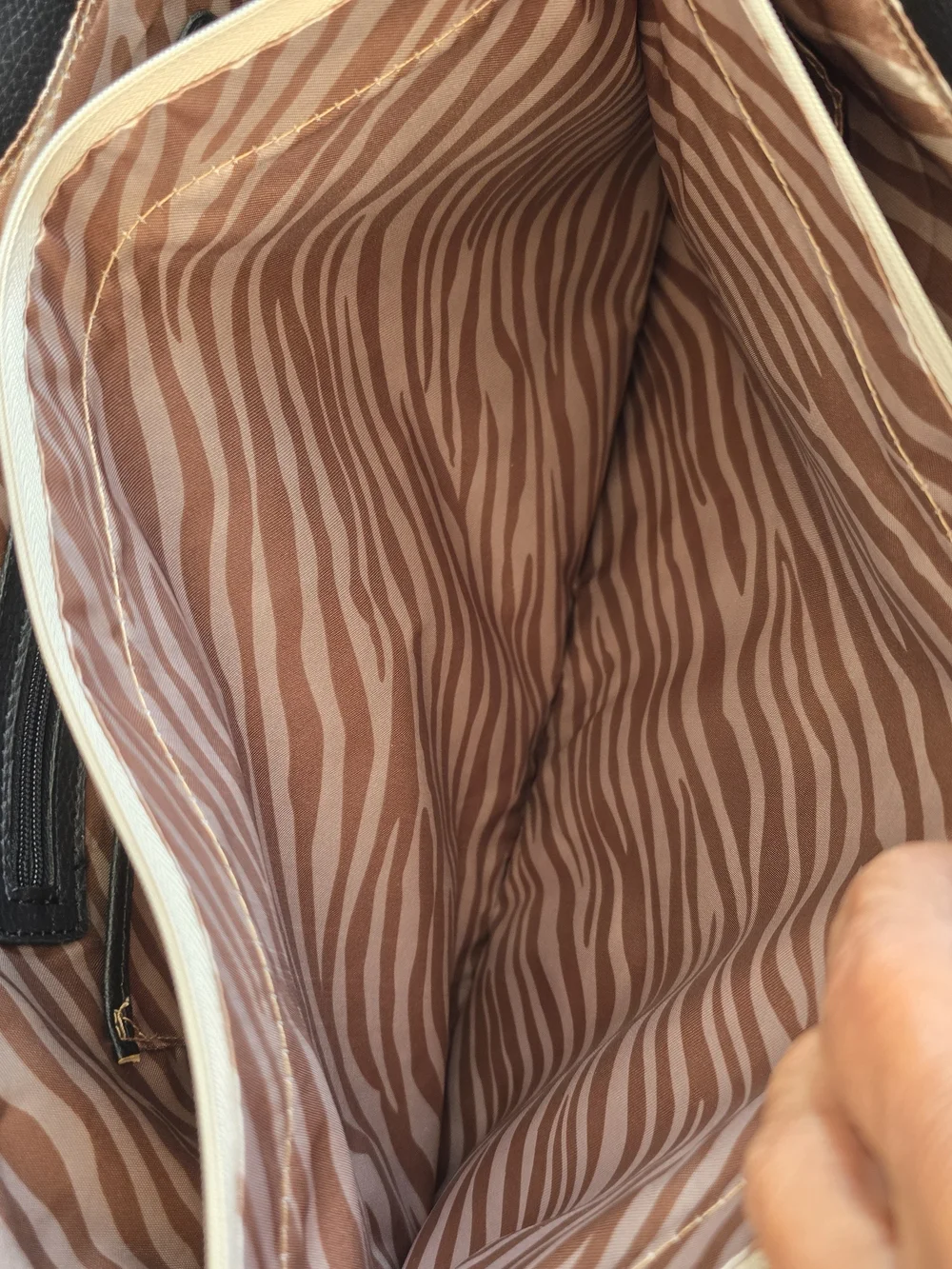 Dana Buchman Black Tote with Pink, Teal & Cream Stripes